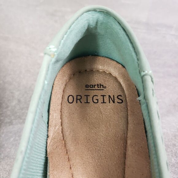 Earth Origins Shoes Size 7. 5 Green Perforated Nubuck Scarf Slip On Flats Finley - Picture 8 of 12